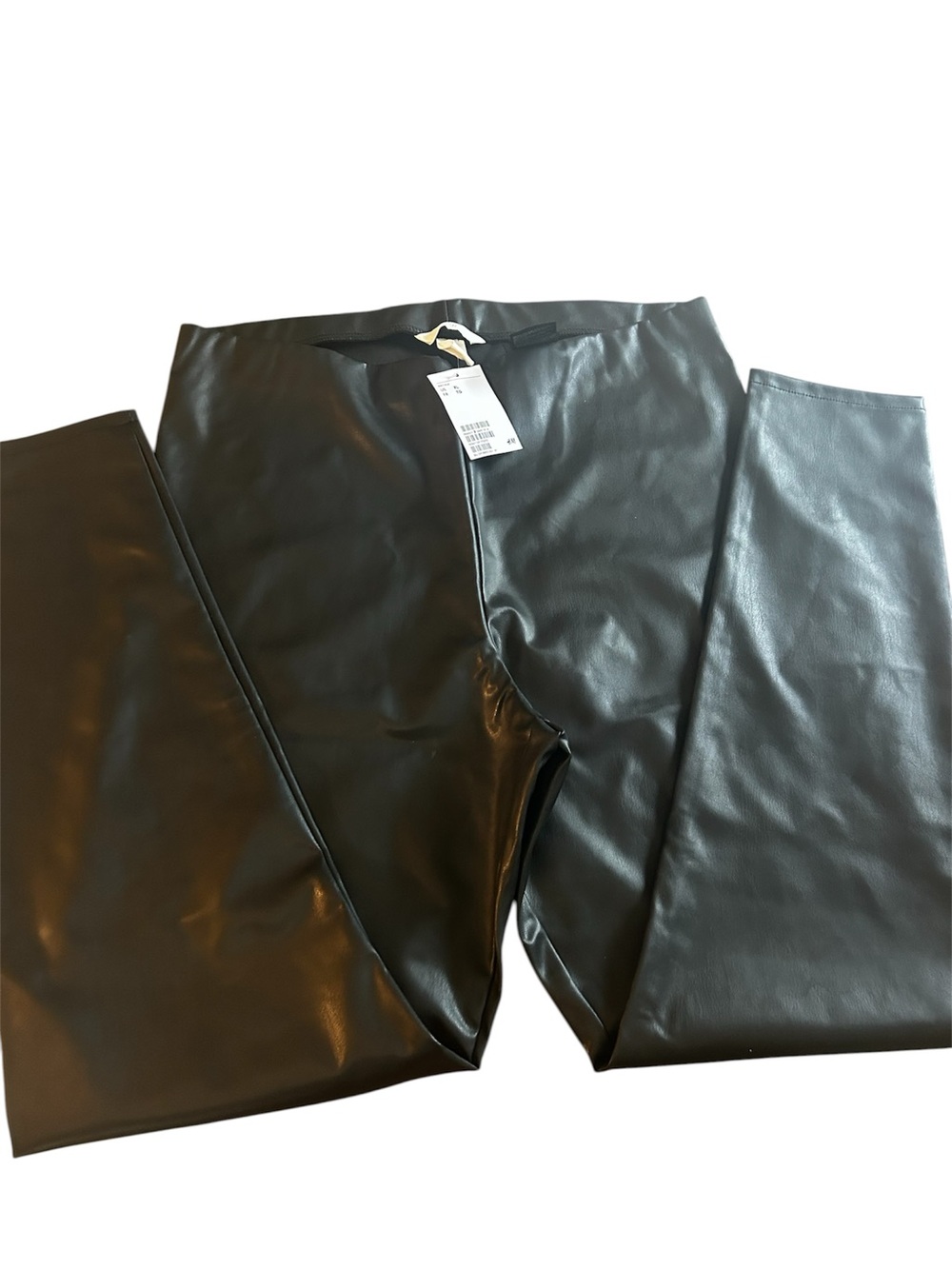 H&M Black Faux Leather Women’s Pants Size 12 NWT